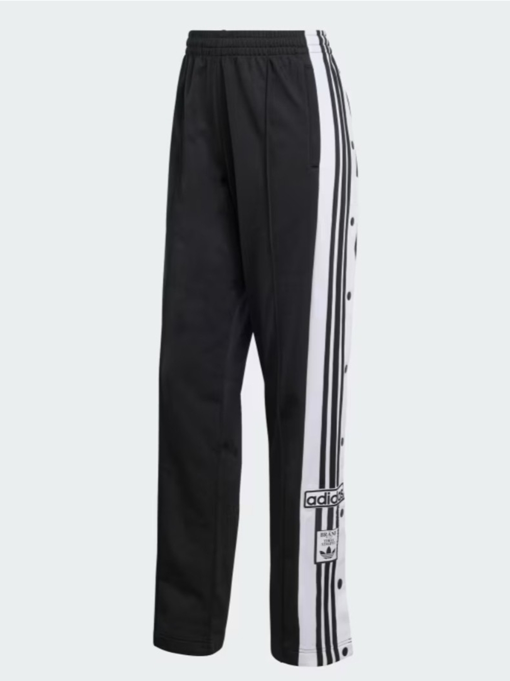adidas Black Joggers with White Side Stripe Snap Panels